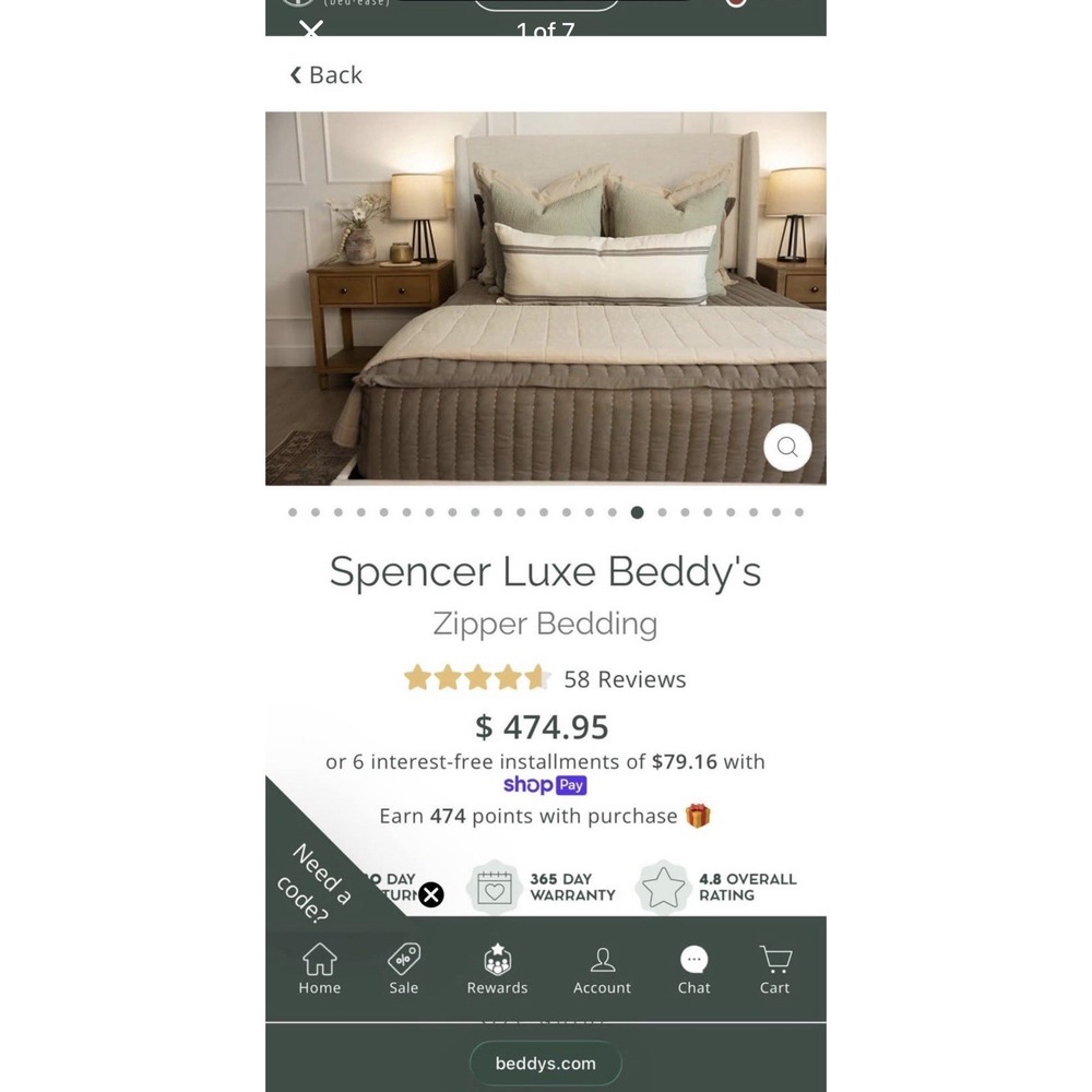 Beddy's Queen Spencer Lux Zipper Bedding - Picture 2 of 11